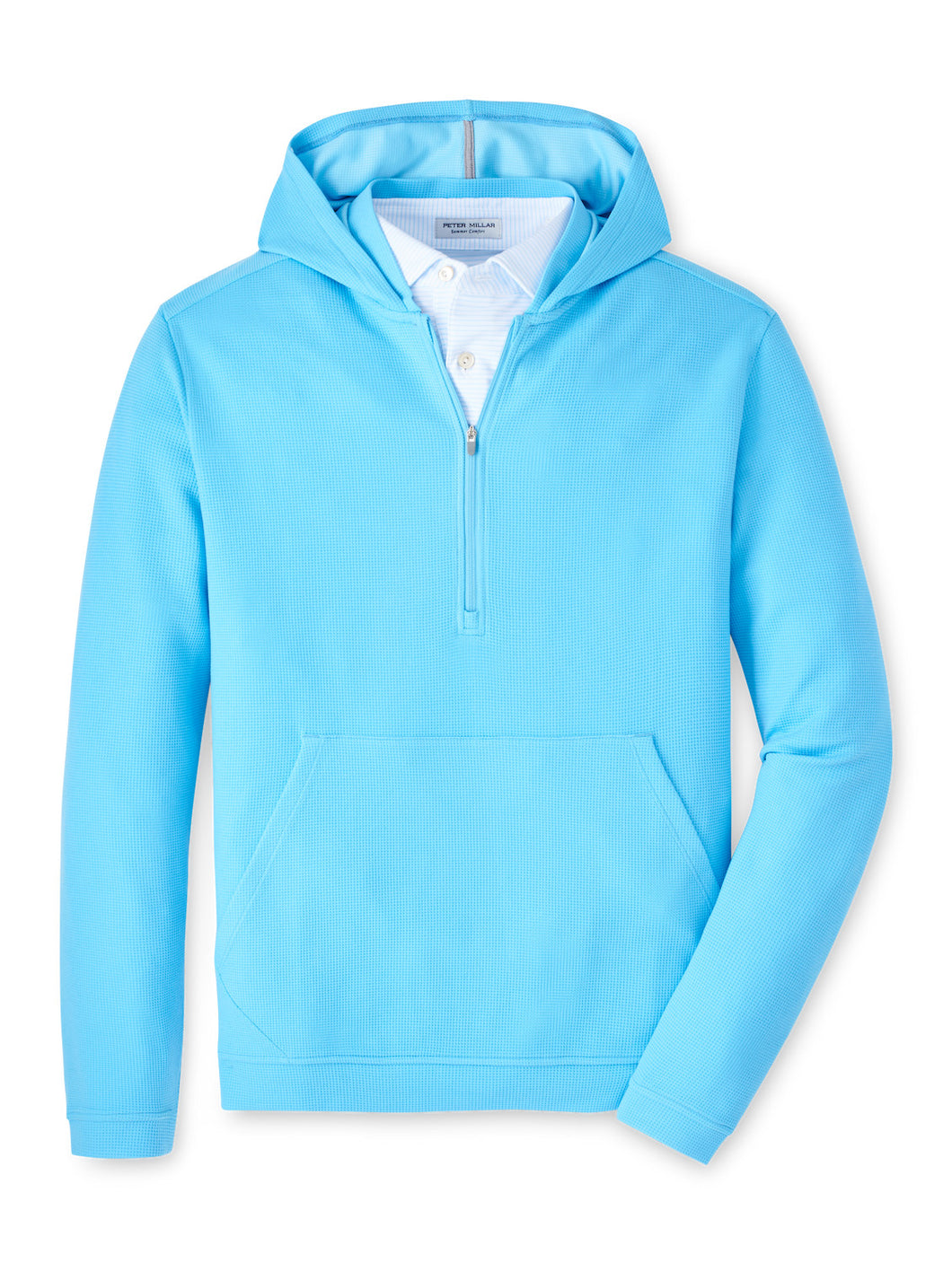 Maya Blue Grid 1/2 Zip Hoodie