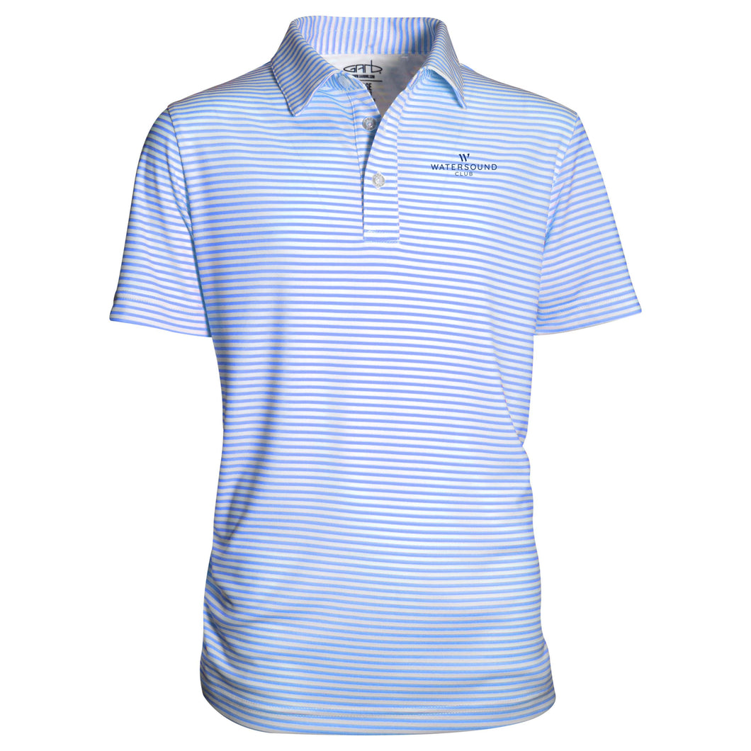 Youth Light Blue Carson Stripe Polo