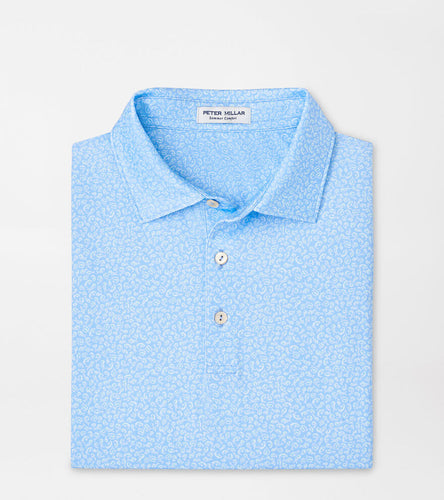 Cottage Blue Mahi Mahi Print Polo