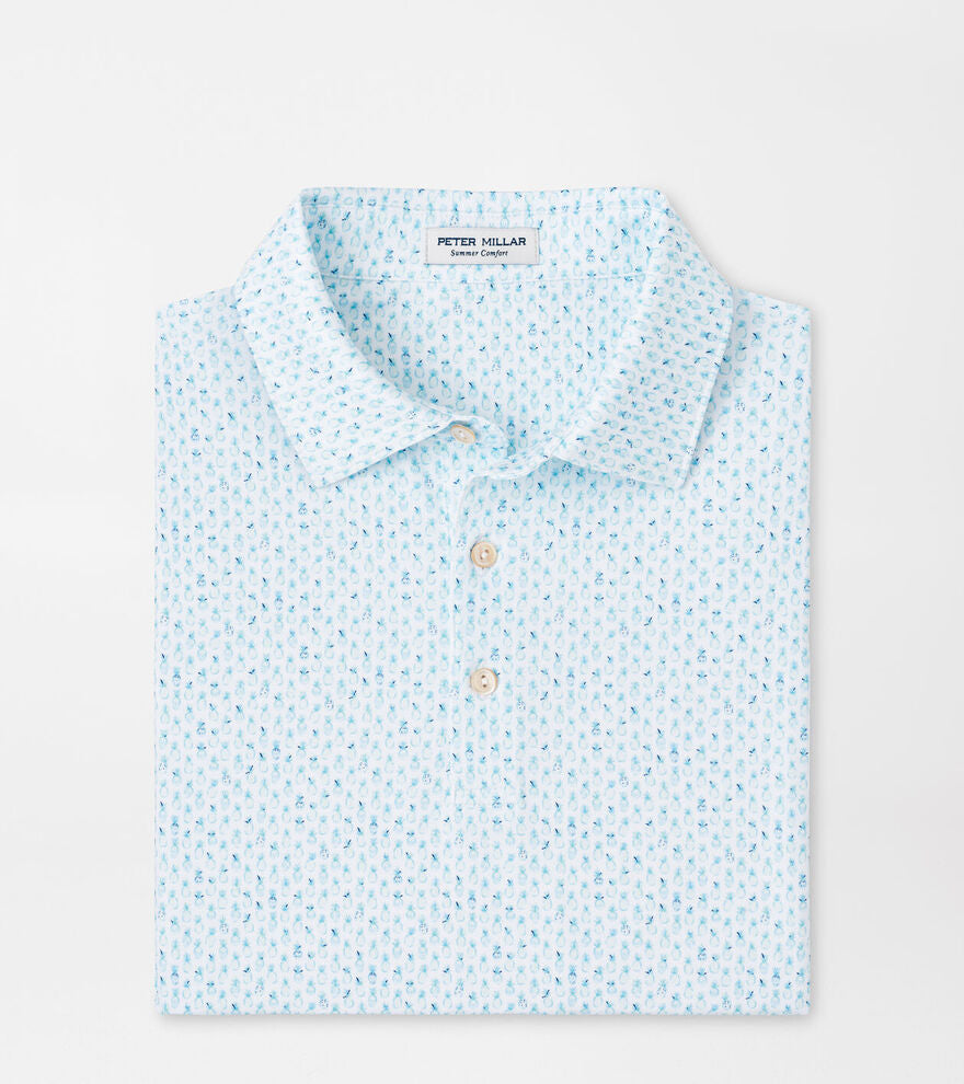 White Pina Skullada Print Polo