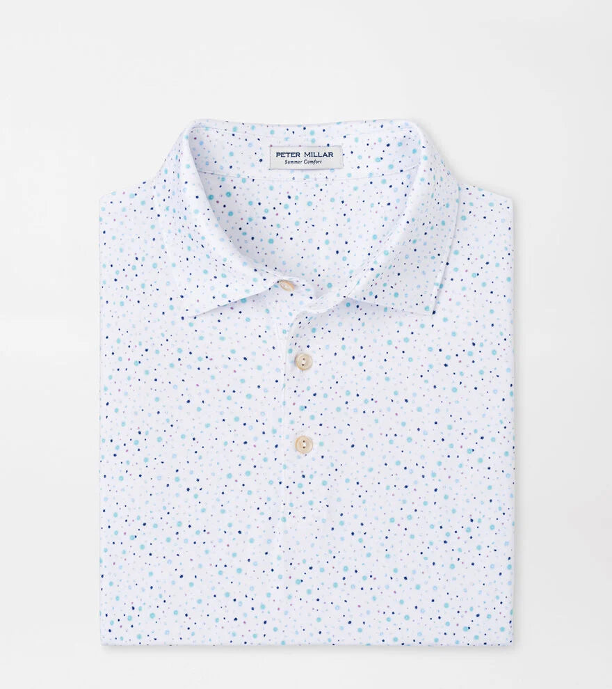 White Mulled Wine Print Polo