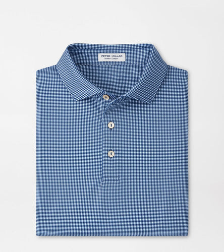 Blue Haze Gingham Print Polo