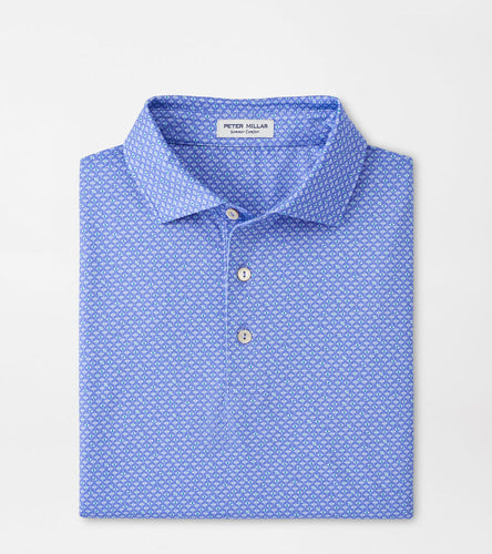 Seaside Blue Rays Print Polo