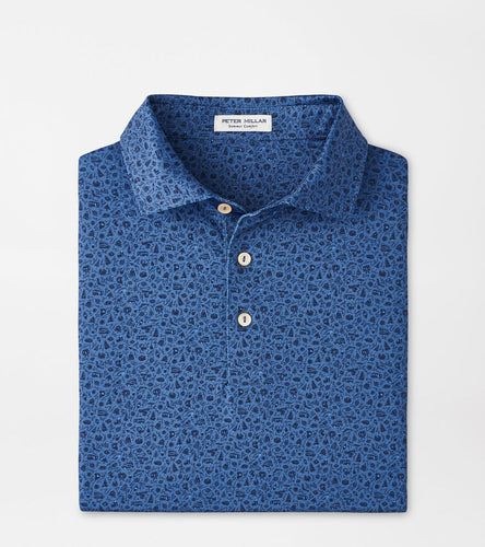 Blue Haze Lights Print Polo