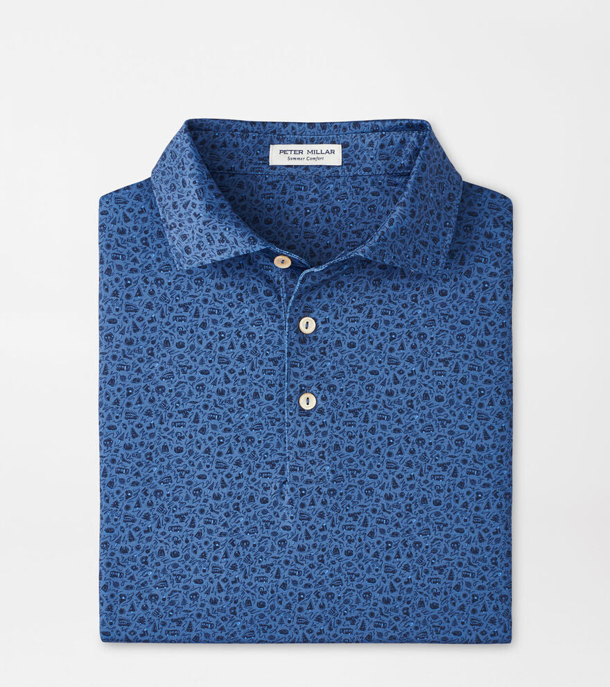 Blue Haze Lights Print Polo