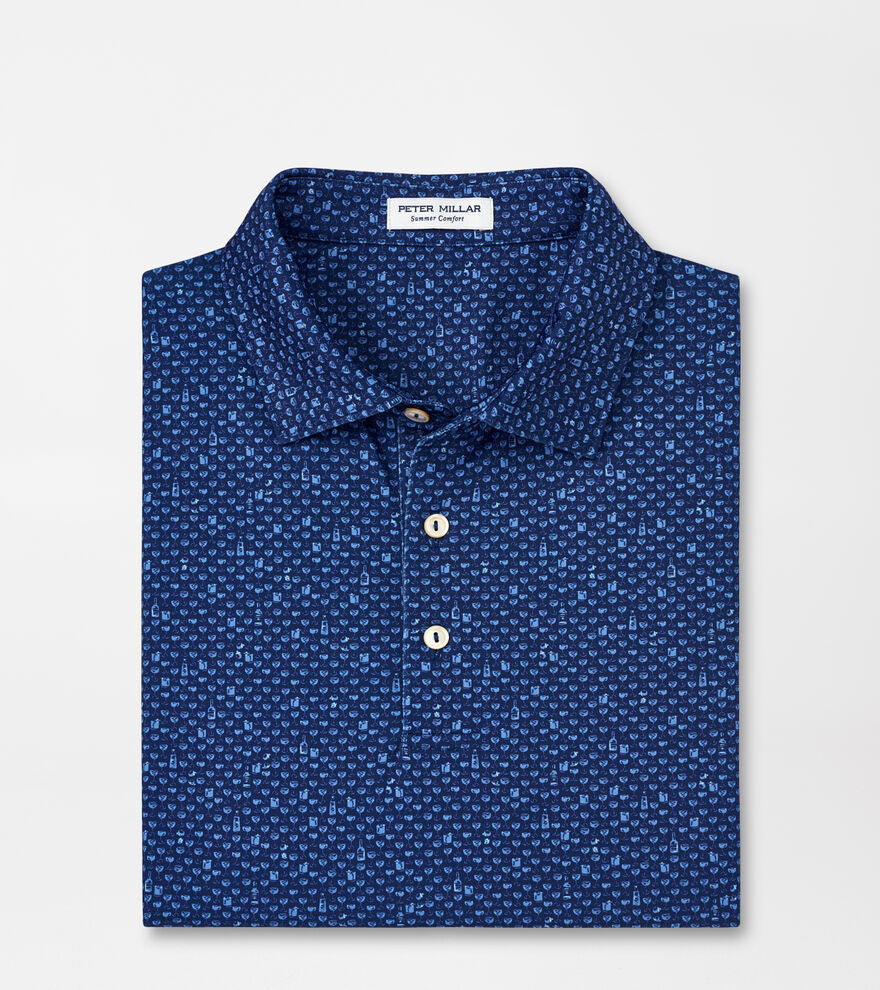 Sport Navy Whiskey Sour Print Polo