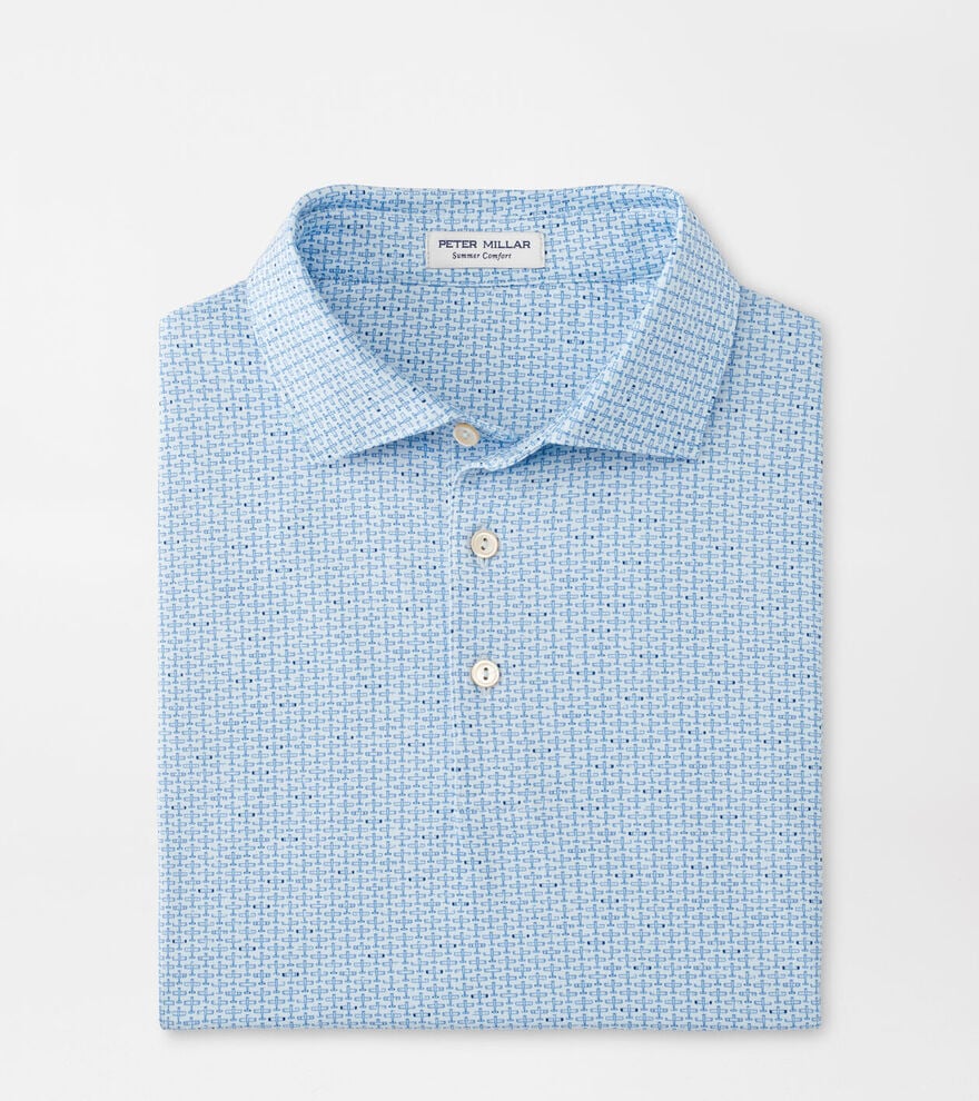 Pale Blue First In Flight Print Polo