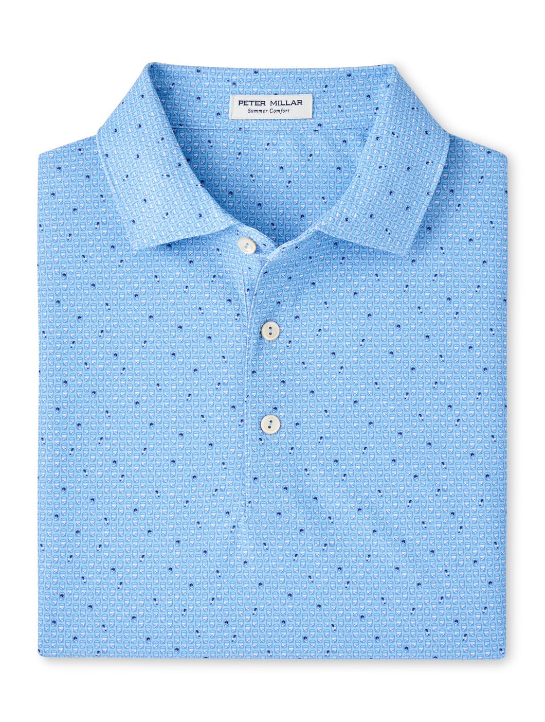 Seaport Blue Old Fashion Print Polo