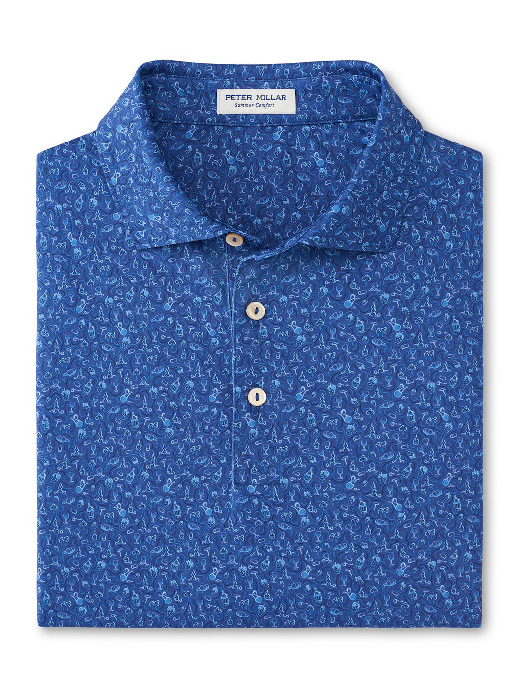 Sport Navy Wine Country Print Polo