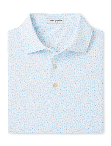 White Whiskey Print Mesh Polo