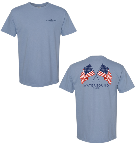 Unisex Washed Denim Flag Tee
