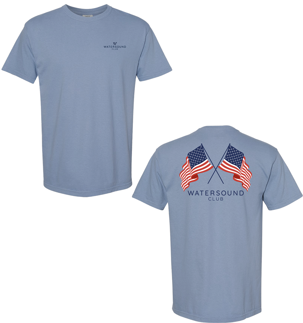 Unisex Washed Denim Flag Tee