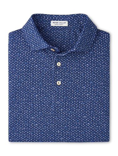 Navy Sidecar Print Polo