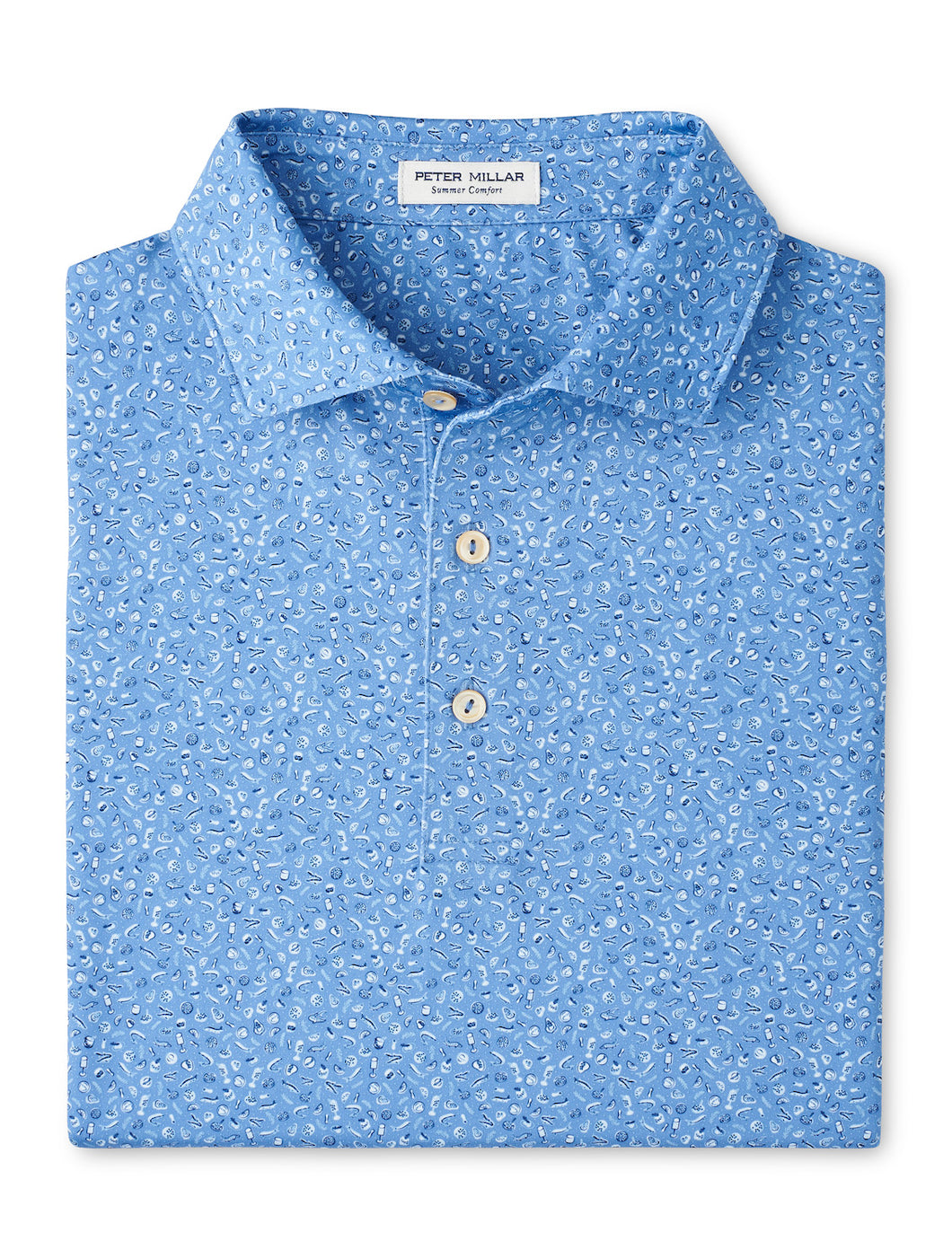 Evening Tide Champagne & Caviar Print Polo